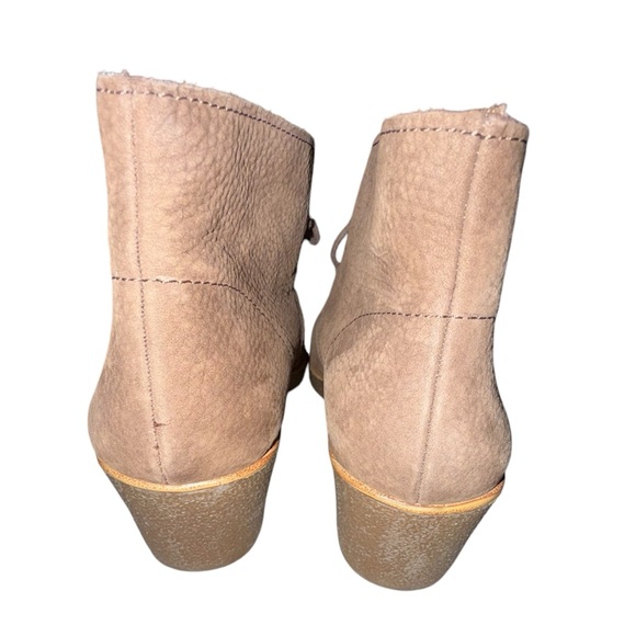 Lucky Brand Leather Wedge Ankle Boots Tan 7M - Picture 4 of 6